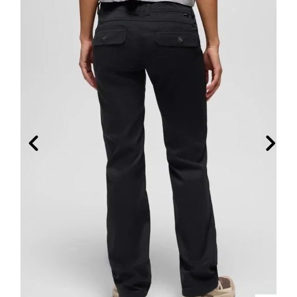 PRANA Black Halle Straight Leg Mid Rise Pants Roll Up Outdoor Hiking 10 Short - Picture 4 of 11